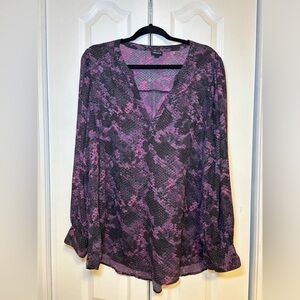 Torrid - Women's Animal Print Purple Patterned Top in Size 2XL